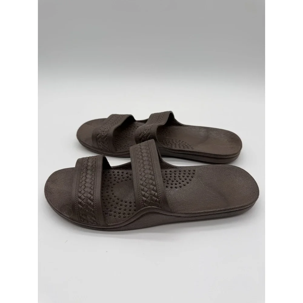 Men's Brown Surfware Hawaiian Classic Two Strap Beach/Pool Sandals Size 12
